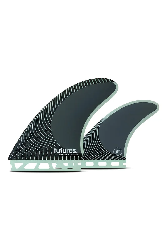 surfboard fins for aggressive surfing-Futures Fins Blackstix Twin + 1 Fin Set - Frost