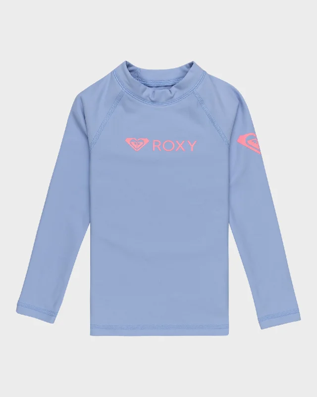 surf clothing with cooling features-Girls 8-16 Roxy Heater Long Sleeve Rash Vest