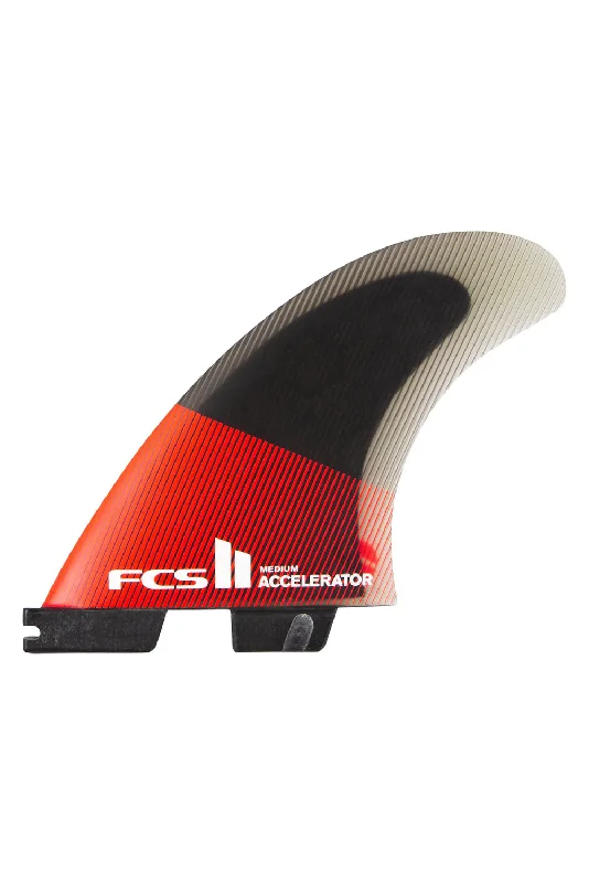 surfboard fins for speed and control-FCS II Accelerator PC Large Tri Fin Set - Red/Black