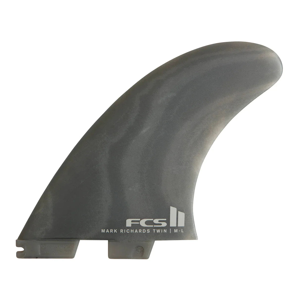 surfboard fins for smooth rides on small waves-FCS II MR Neo Glass XLarge Smoke Twin + 1 Stabiliser Fins