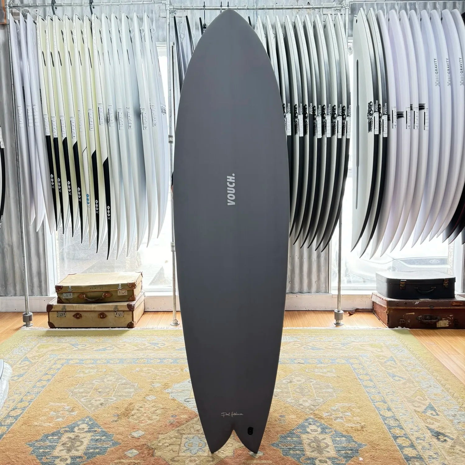 longboard surfboards with custom shapes for specific needs-Vouch Mid Vish Surfboard - 6'6" - Charcoal