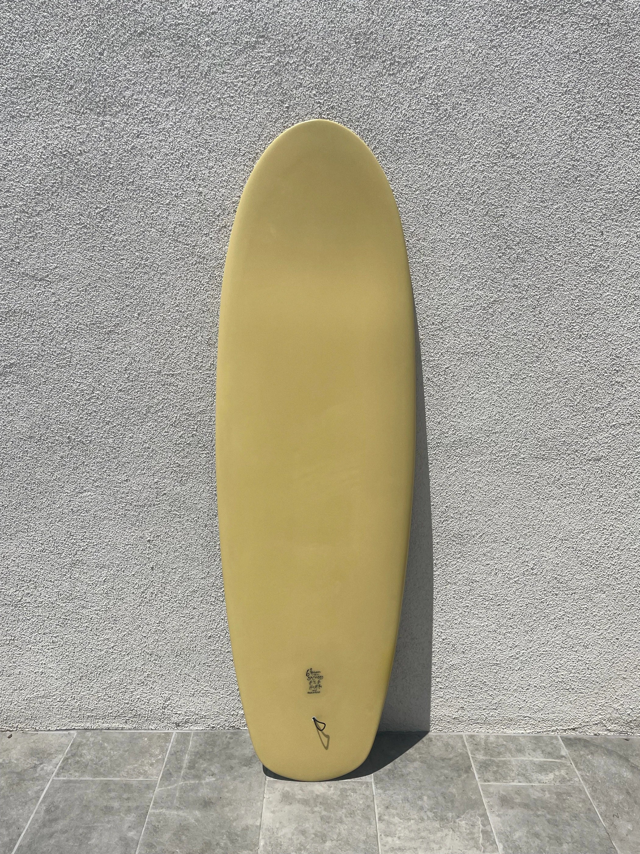 longboard surfboards with performance-oriented features-Koz McRae SurfingBoards | 6’2” Stubby Yellow Blue Surfboard (USED)