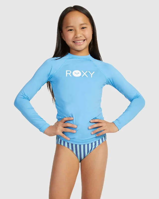 surf clothing for all body types-Girls Essential Ls Lycra Rashguard