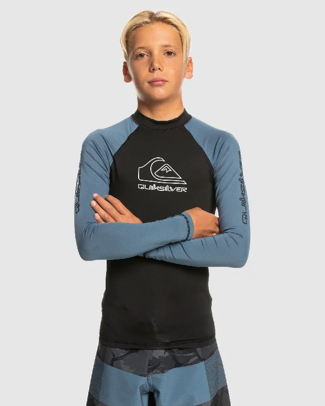 eco-friendly surf clothing brands-Boys 8-16 On Tour Long Sleeve UPF 50 Rash Vest