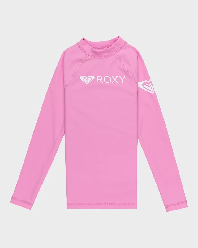 premium surf clothing for professional surfers-Girls 8-16 Heater Long Sleeve Lycra Rash Vest