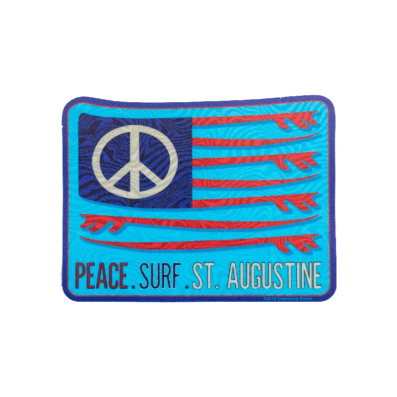 surfboard fin screws for secure installation-Surf Station Peace Surfboard Flag Sticker