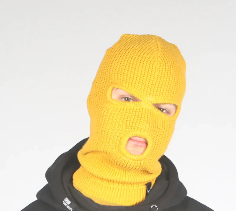 surf clothing with extra coverage for modesty-I Ride Sideways Robber Balaclava - Yellow