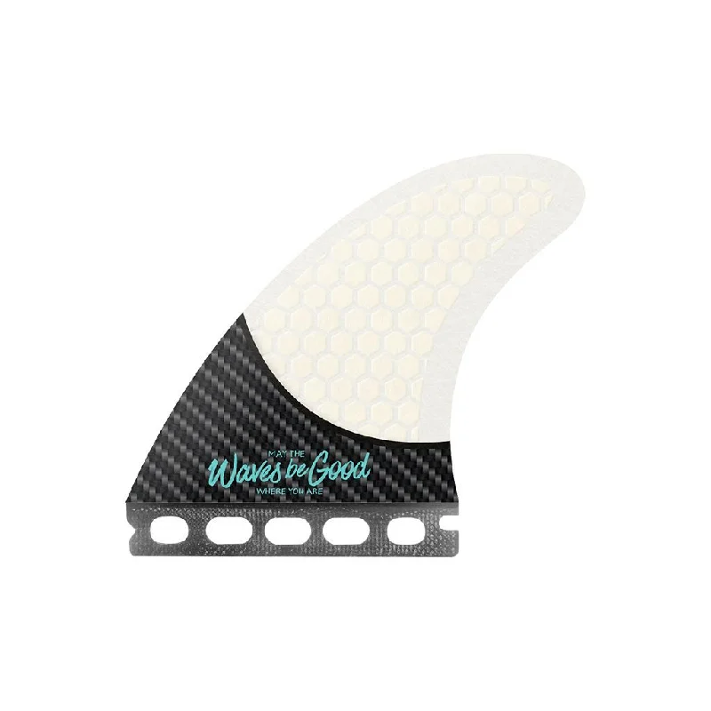 surfboard fins with large surface area for better grip-Have Heart (Large) THRUSTER -  Carbonflex White