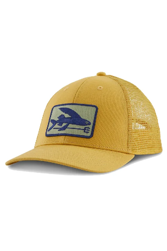 surfboard repair kits for quick fixes-Patagonia Flying Fish LoPro Trucker Hat - Flying Fish Fork: Surfboard Yellow