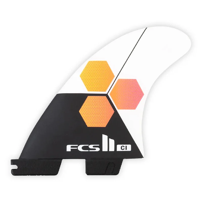 surfboard fins with flexible design-FCS II Channel Islands Upright PC Tri Fin Set - White - Large