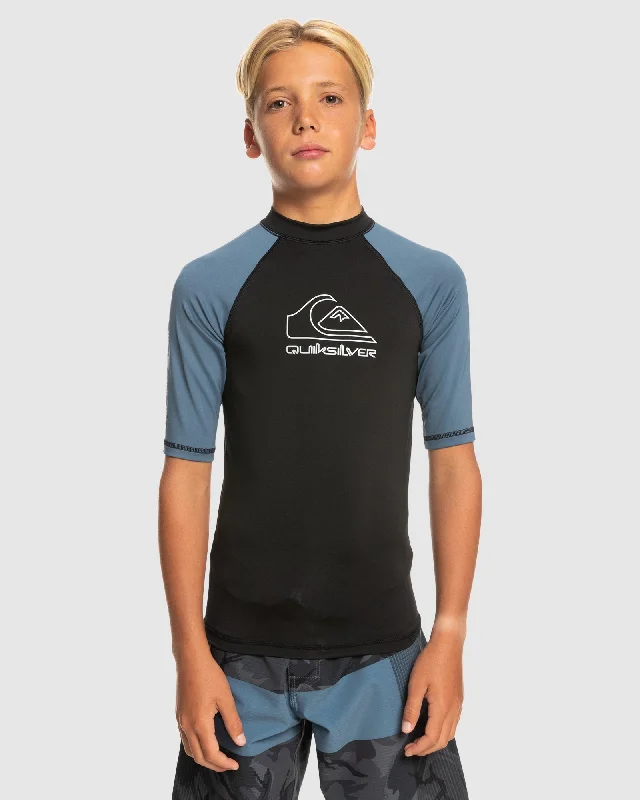 premium surf clothing for professional surfers-Boys 8-16 On Tour Short Sleeve Rash Vest