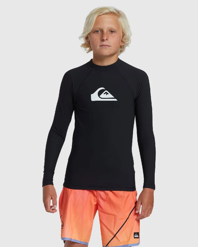 surf clothing with stylish, minimalist designs-Boys 8-16 Heater Long Sleeve UPF 50 Rash Vest