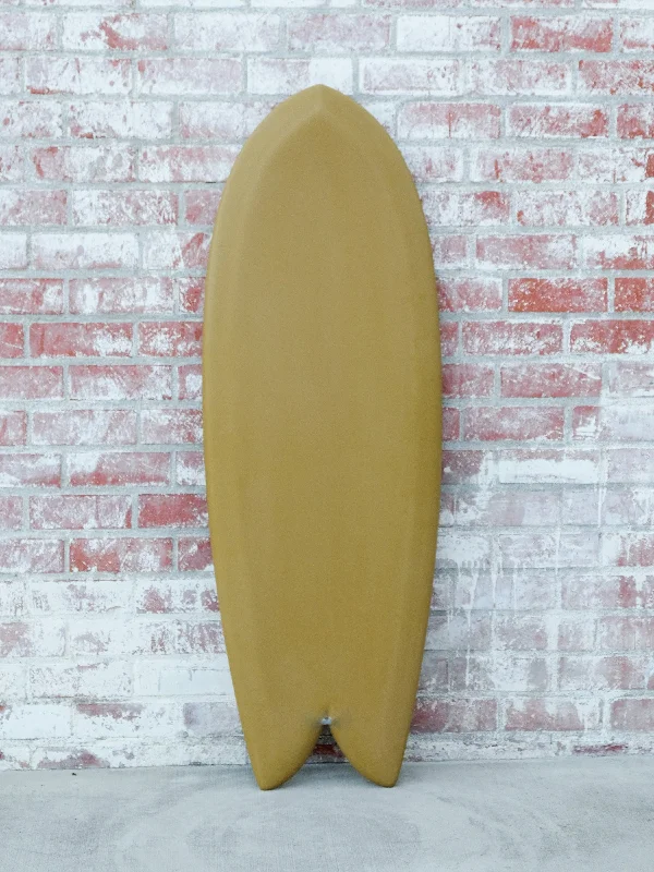 surfboard tail pads with ergonomic design-Koz McRae | Glass Onion 5'4" Mustard Green Resin Leash Loop