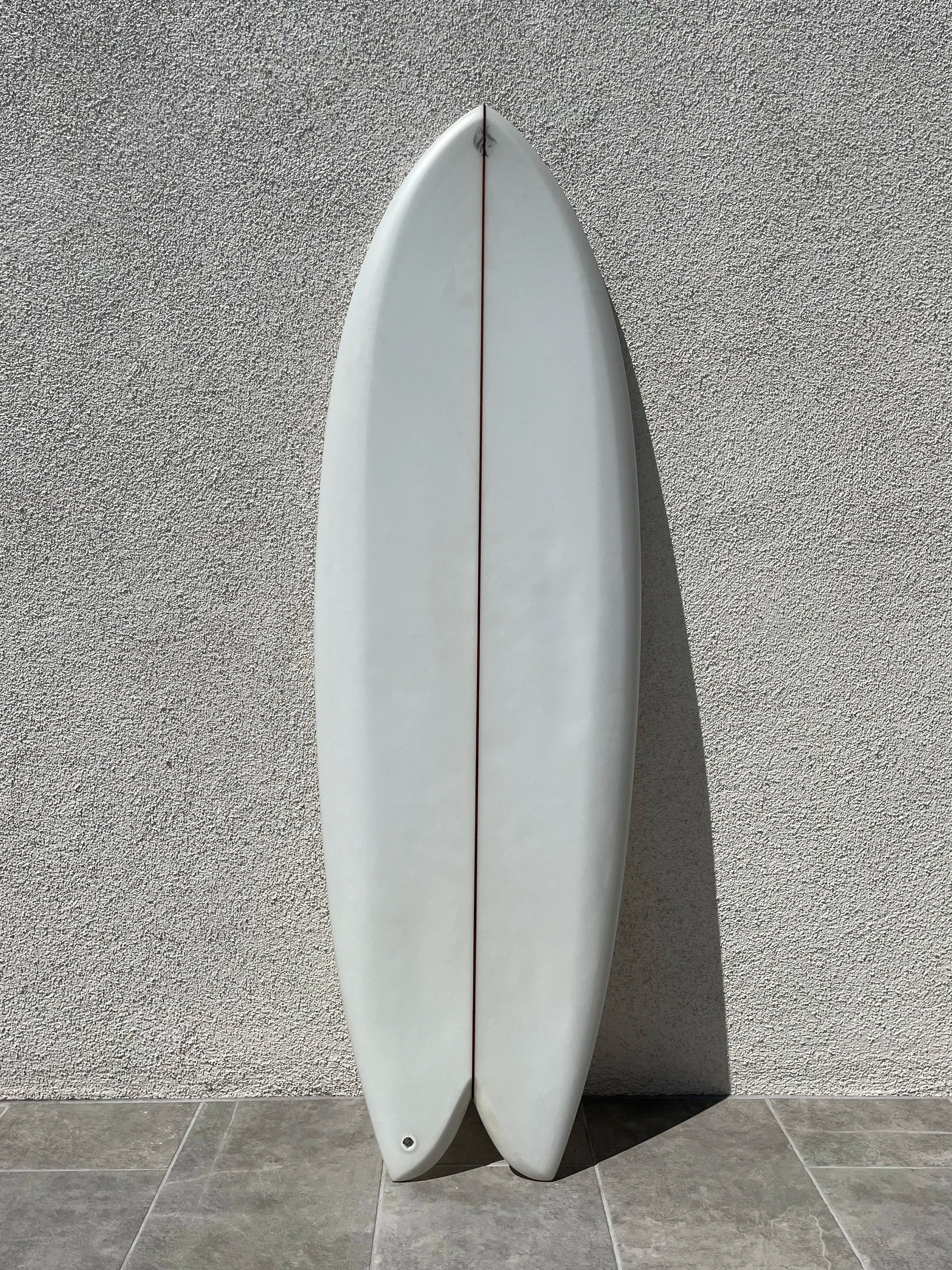 longboard surfboards for cruising down the line-Derrick Disney | 5’3” Twinzer Fish Clear Surfboard (USED)