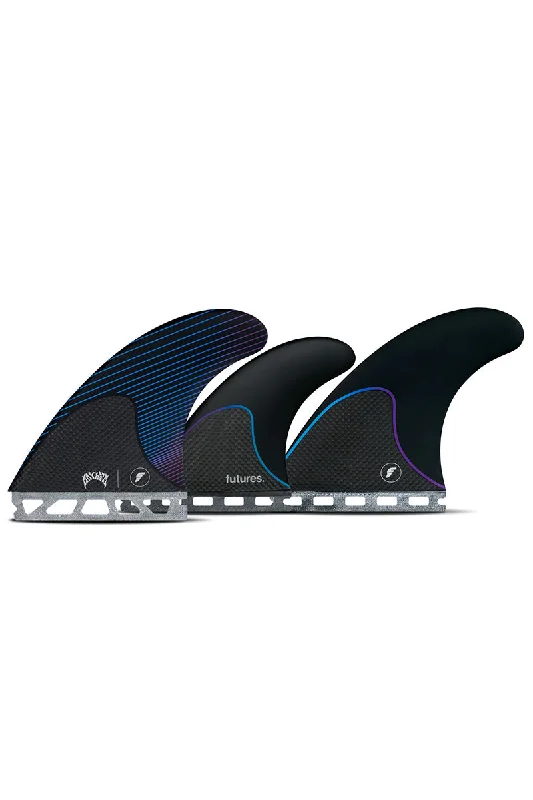 surfboard fins with increased stability-Futures Fins Mayhem Large 5 Fin Set - Blue / Violet