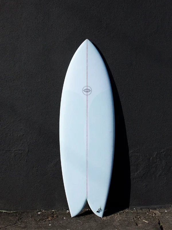 surfboard inflatable fins for lightweight use-Eye Symmetry | The Turtle 5'6" Twin Fish Sky Futures Surfboard