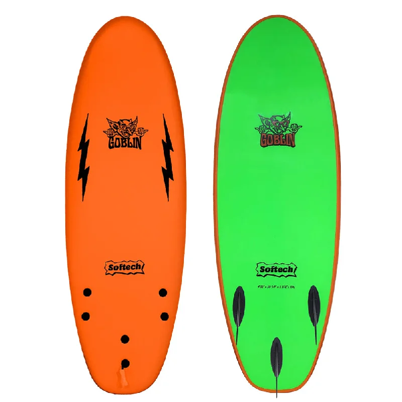 longboard surfboards with eco-friendly materials-FCS Goblin 5'8 Softech Board Orange/Green