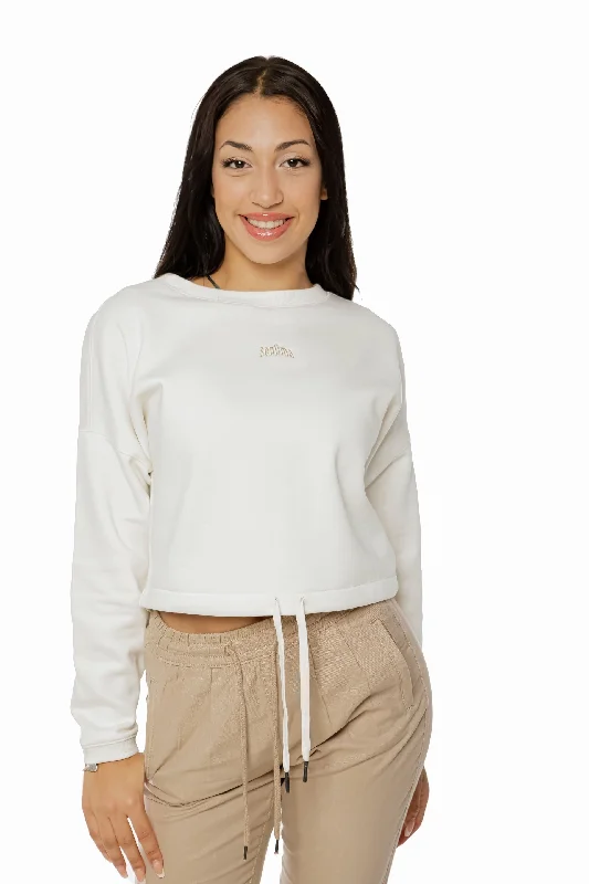 surf clothing with anti-UV protection-Crop Top Sweatshirt