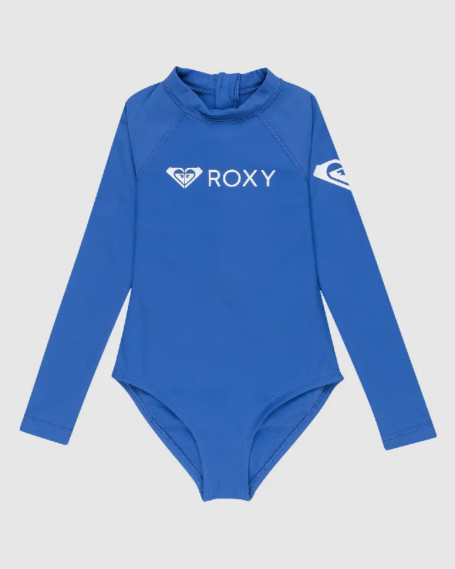 surf clothing with breathable materials-Girls 8-16 Heater Long Sleeve Rash Vest