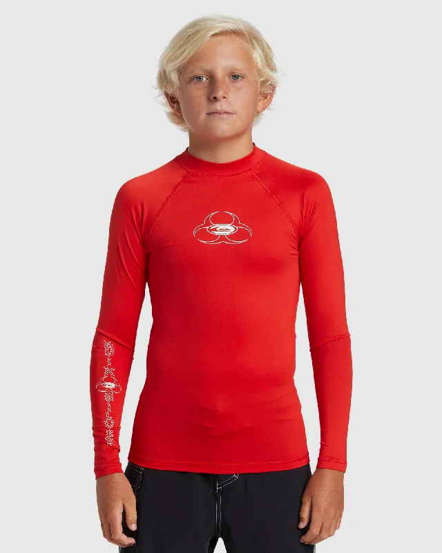 surf clothing with stretchy, comfortable fit-Boys 8-16 Saturn Long Sleeve UPF 50 Surf T-Shirt