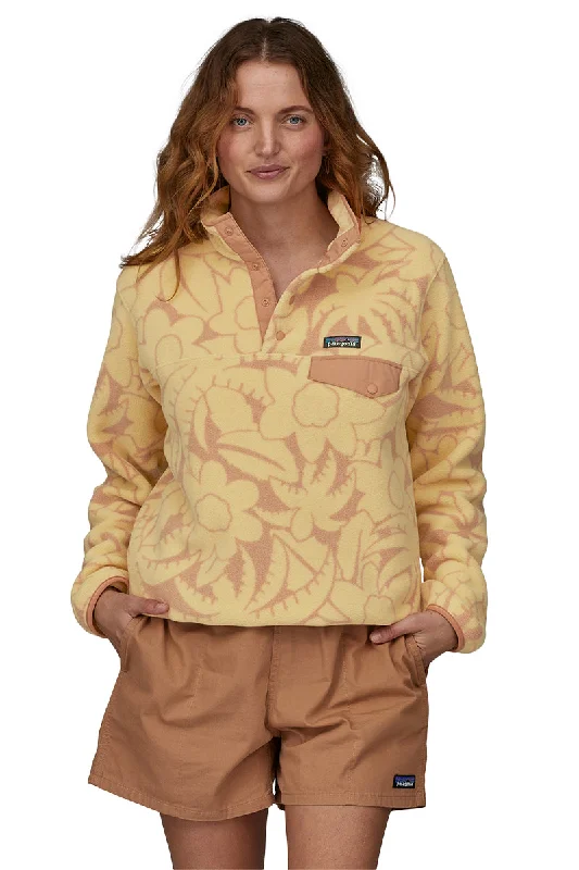 surfboard tail pads for enhanced traction-Patagonia Women's Lightweight Synchilla Snap-T Pullover Fleece - Abundance: Surfboard Yellow