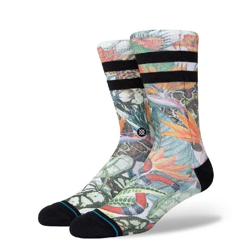 surf clothing for ultimate comfort-Stance Jungle Life Socks - Off White