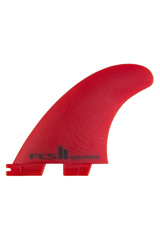 surfboard fins for maximizing grip in turns-FCS II Accelerator Neo Glass Large Tri Fin Set - Red