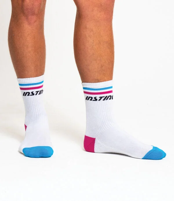 surf clothing for surfers on a budget-Retro Crew Socks | White Striped