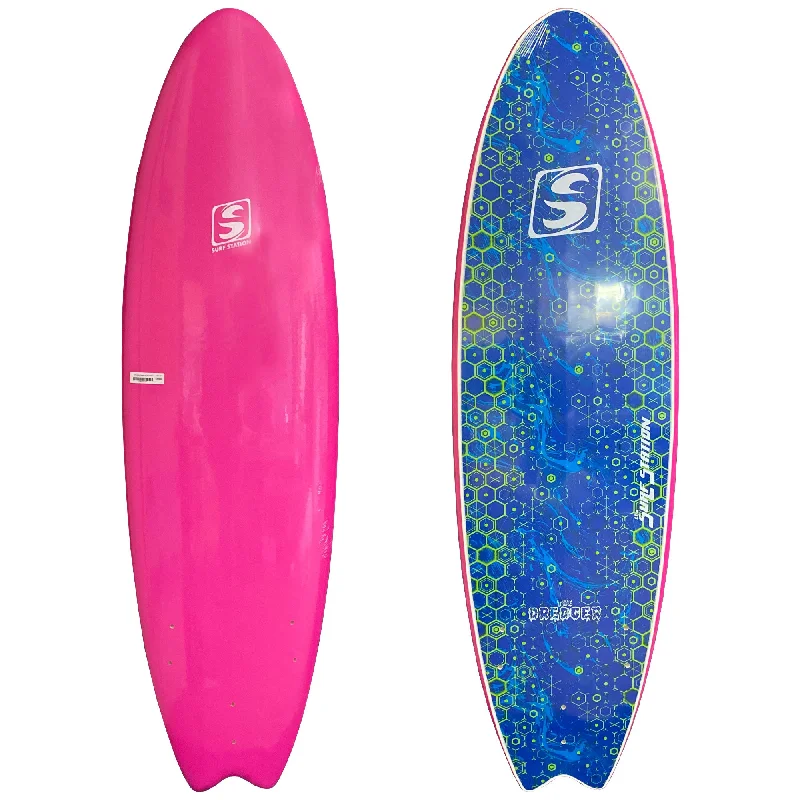 surfboard fin key for easy adjustments-Surf Station Dredger 6'6 Soft Surfboard - Pink