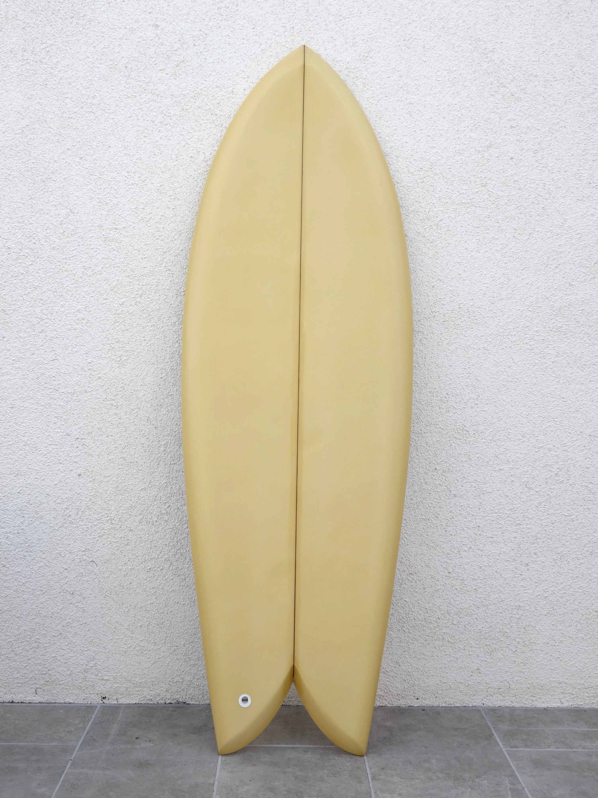 longboard surfboards with minimal rocker for easy paddling-Deepest Reaches | 5’3” Retro Fish Buttercream Surfboard (USED)