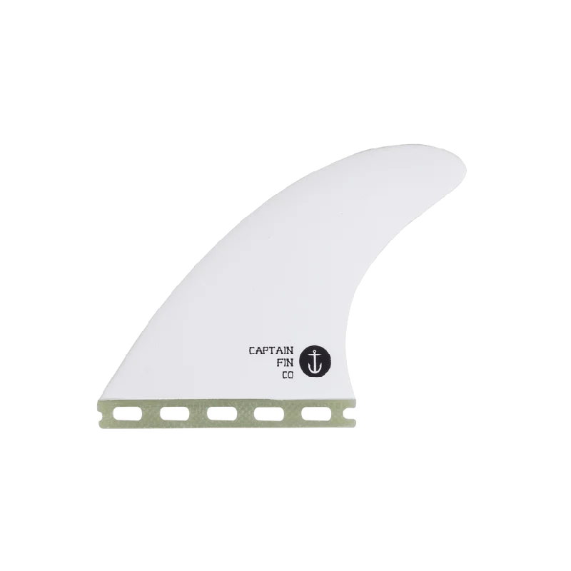 surfboard fins for cruising-Captain Fin Chippa New Bones Single Tab Surfboard Fin - White