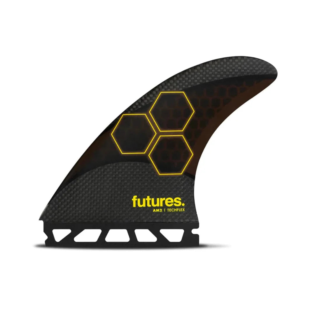 surfboard fins for greater control-Futures AM2 Techflex Large Thruster Fin Set