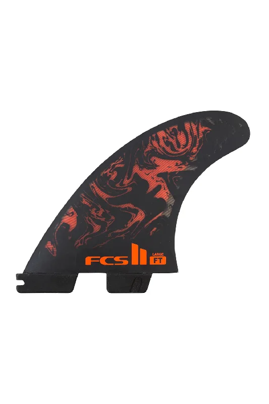 surfboard fins with flexible design-FCS II FT PC Medium Tri Fin Set - Black / Red