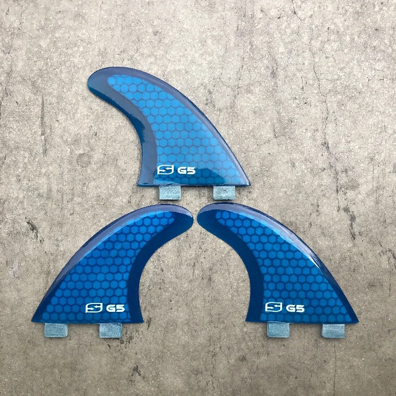 surfboard fins for large wave conditions-FCS1 G5 Honeycomb Performance Glass Thruster Fins 4.44" x 4.38"