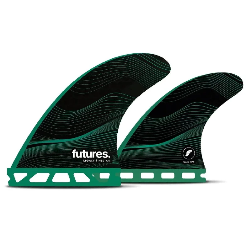 surfboard fins for improved drive-Futures F6 Legacy Series HC Medium Quad Fin Set - Green