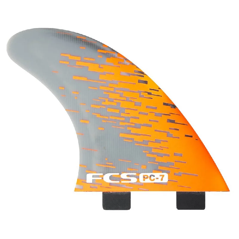 surfboard fins for improved drive-FCS PC-7 Tri Fin Set - Orange