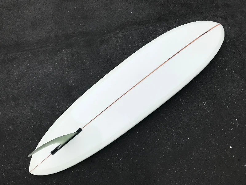 longboard surfboards with a rounded pin tail for control-7'3" Gato Heroi Acid Drop