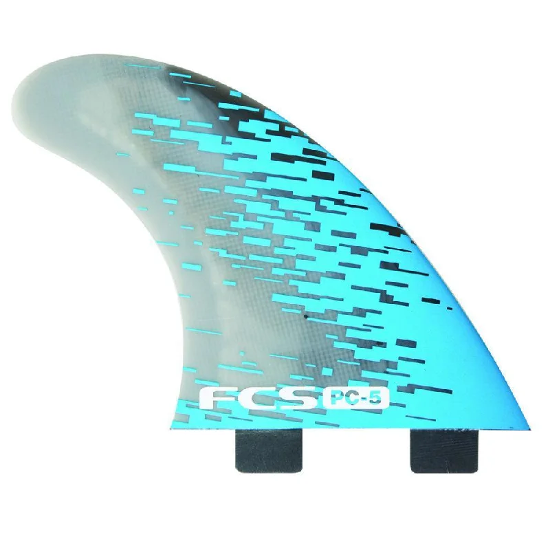 surfboard fins for easy rail-to-rail transitions-FCS PC-5 Blue Smoke Tri Retail Fins