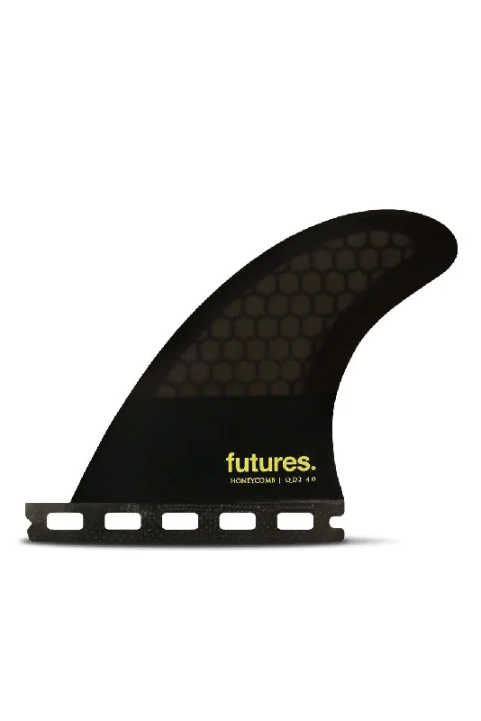 surfboard fins with soft edges for smoother rides-Futures Fins QD2 4.0" Symmetrical Quad Rear Fin Set - Smoke