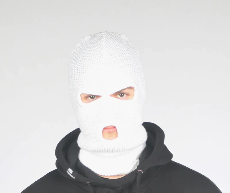 surf clothing with stretchy, comfortable fit-I Ride Sideways Robber Balaclava - White