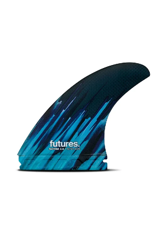 surfboard fins for deeper turns-Futures Fins Mayhem Vapor Core Thruster Fin - Carbon / Blue