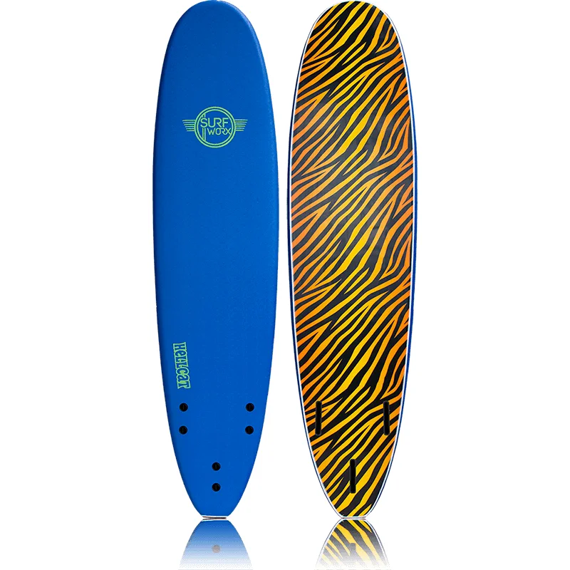 best longboard surfboards for vintage-inspired designs-Surfworx Hellcat Mini Mal 7ft 6 Soft Surfboard - Navy