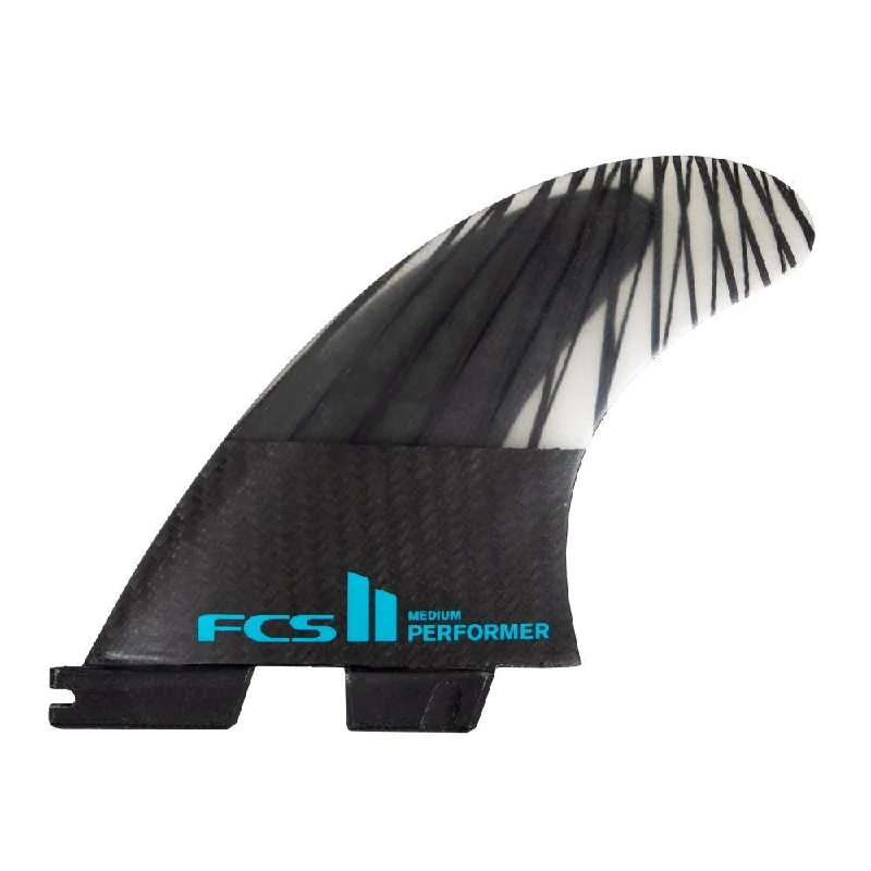 surfboard fins with balanced performance-FCS II Performer PC Carbon Black/Teal Tri Fins