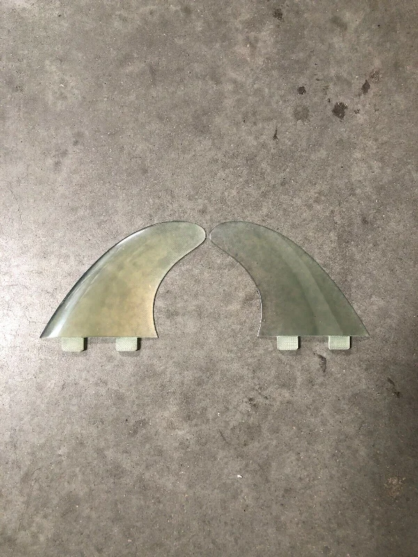 surfboard fins with multiple configurations-FCS1 Twin Rail Fins 4.75" Clear Fiberglass