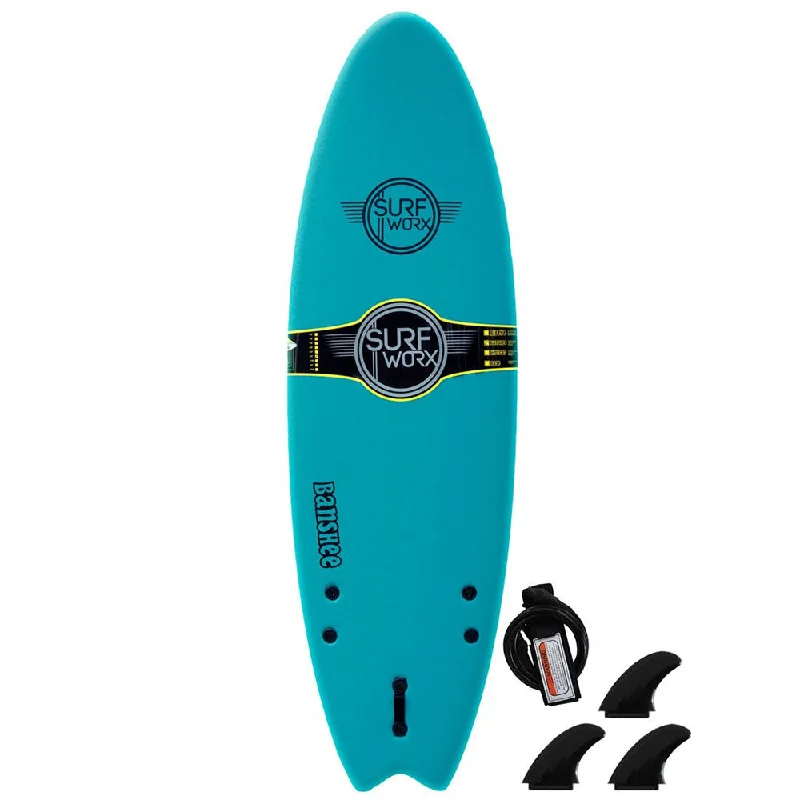 longboard surfboards with vintage detailing for style-Surfworx Banshee 6ft Hybrid Soft Surfboard