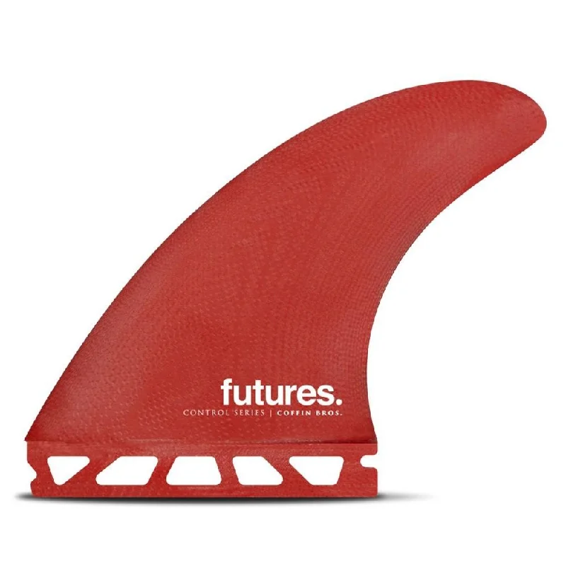 surfboard fins with reinforced construction-Futures Coffin Bros Medium FG Thruster Fin Set- Red/Black